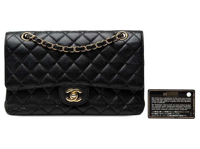 Chanel Matelassé 25 Coco Mark Double Flap Schultertasche mit Kette Schwarz - Ansicht 7