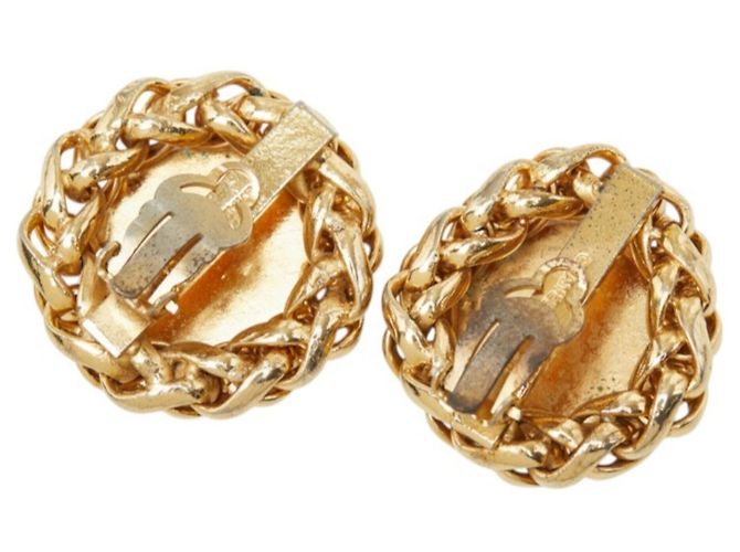 Orecchini a clip Chanel Coco Mark motivo stelo di riso placcati in oro D'oro - vista 3