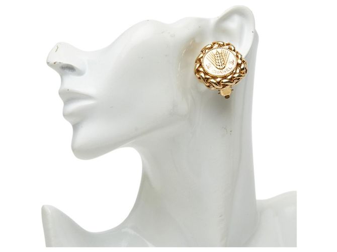 Orecchini a clip Chanel Coco Mark motivo stelo di riso placcati in oro D'oro - vista 5