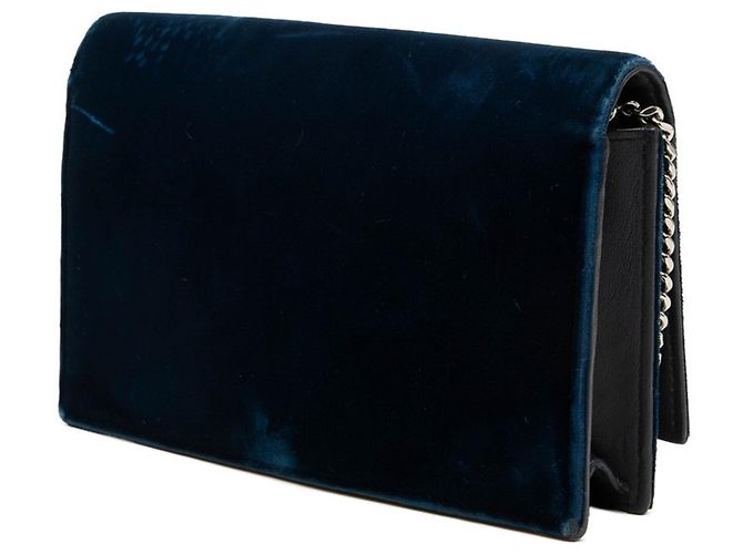 Autre Marque Borsa a tracolla con catena Saint Laurent YSL Kate Argento Blu navy - vista 2