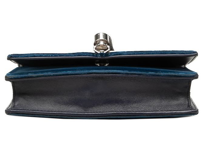 Autre Marque Borsa a tracolla con catena Saint Laurent YSL Kate Argento Blu navy - vista 3
