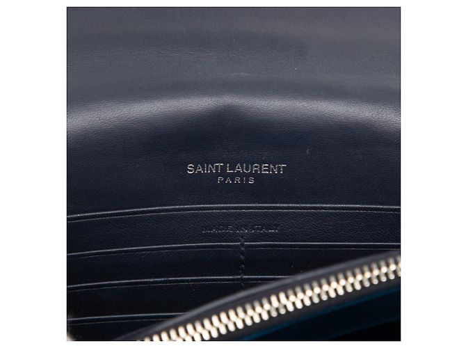 Autre Marque Borsa a tracolla con catena Saint Laurent YSL Kate Argento Blu navy - vista 5