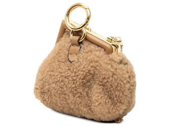 Borsa a spalla e pochette Fendi First Nano Mini con catena Marrone - vista 2