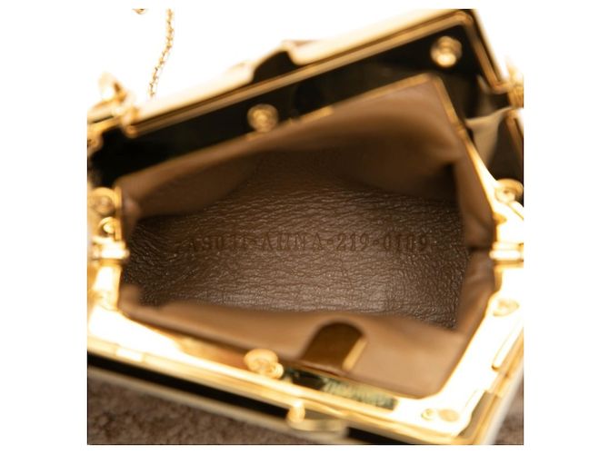 Borsa a spalla e pochette Fendi First Nano Mini con catena Marrone - vista 5