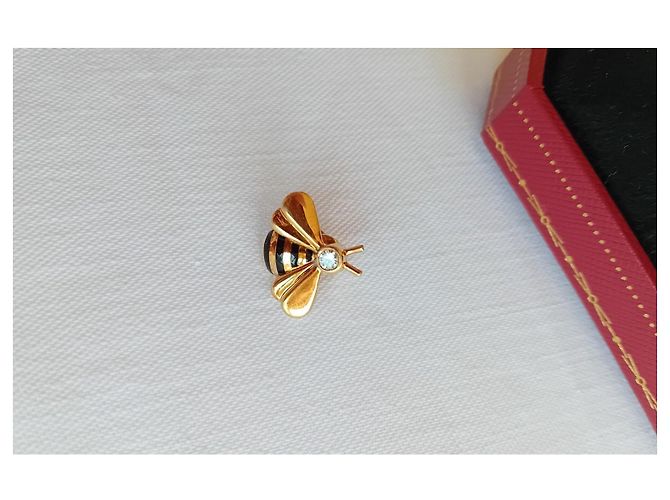 Spilla Ape Cartier 1990 Oro Giallo e Diamante Nero D'oro - vista 2
