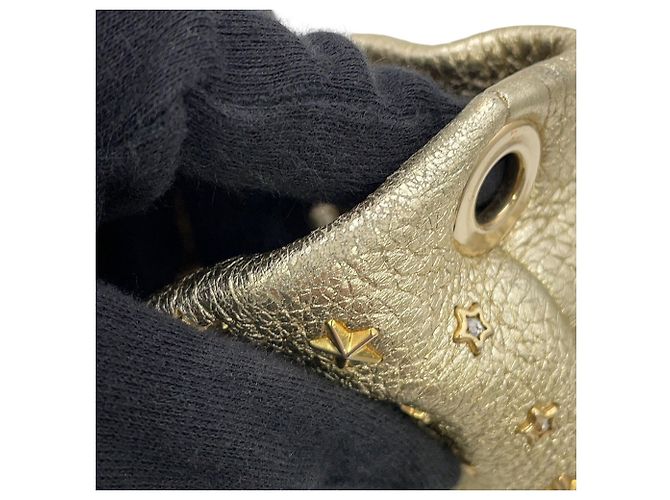 Jimmy Choo Mini Sara Star Studded Handtasche Golden - Ansicht 9