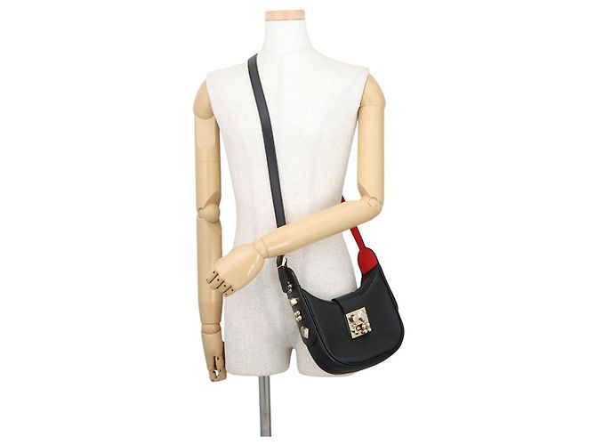 Borsa a tracolla in pelle Crow Sky di Christian Louboutin Nero Rosso - vista 5