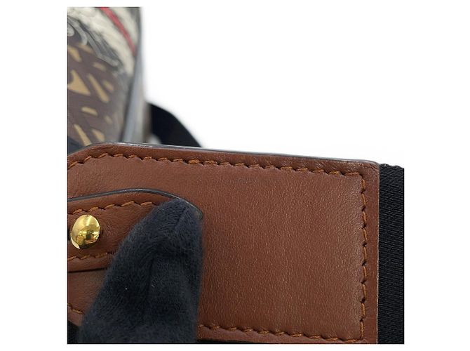 Borsa a tracolla in pelle Burberry TB Monogram Stripe Marrone Multicolore - vista 14