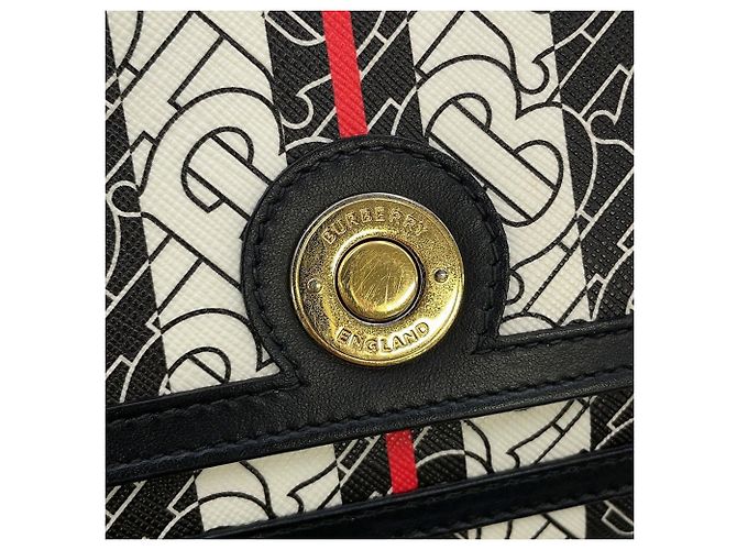 Borsa a tracolla in pelle Burberry TB Monogram Stripe Marrone Multicolore - vista 15