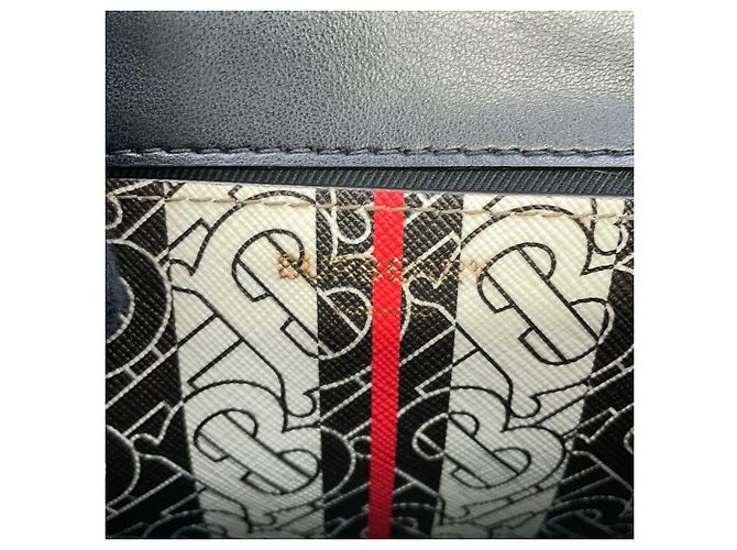 Borsa a tracolla in pelle Burberry TB Monogram Stripe Marrone Multicolore - vista 17