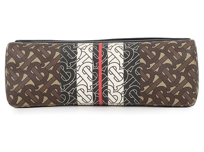Borsa a tracolla in pelle Burberry TB Monogram Stripe Marrone Multicolore - vista 3