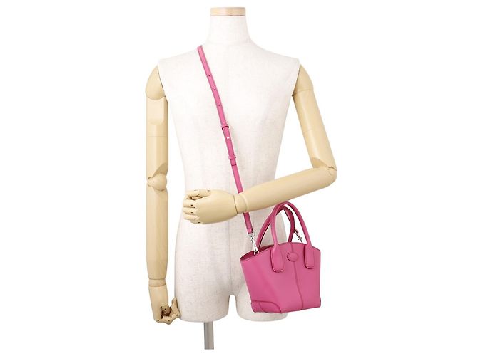 Bolsa de mão Tod's VASO Micro em couro Rosa - vista 4