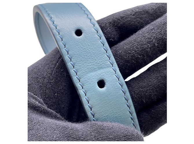 Sac à main épaule Tod's en cuir bleu clair - vue 11