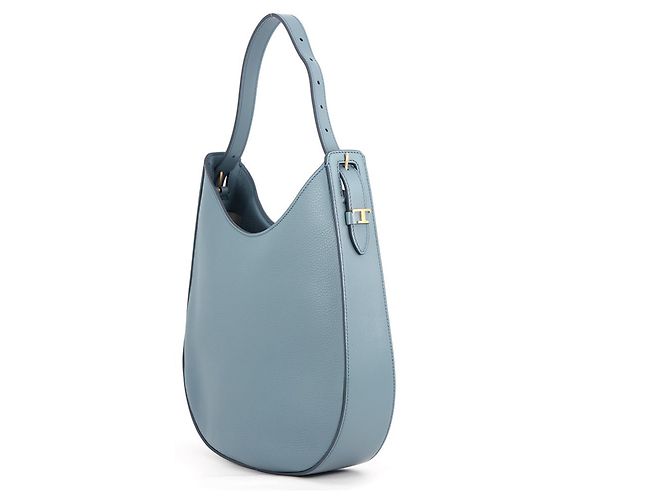 Sac à main épaule Tod's en cuir bleu clair - vue 2