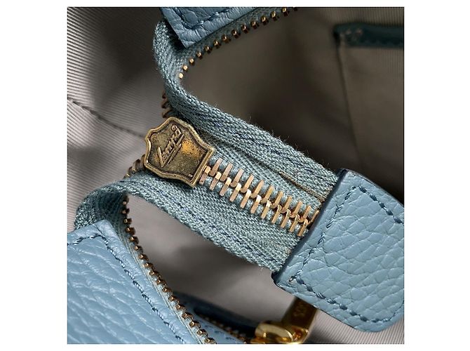 Sac à main épaule Tod's en cuir bleu clair - vue 9