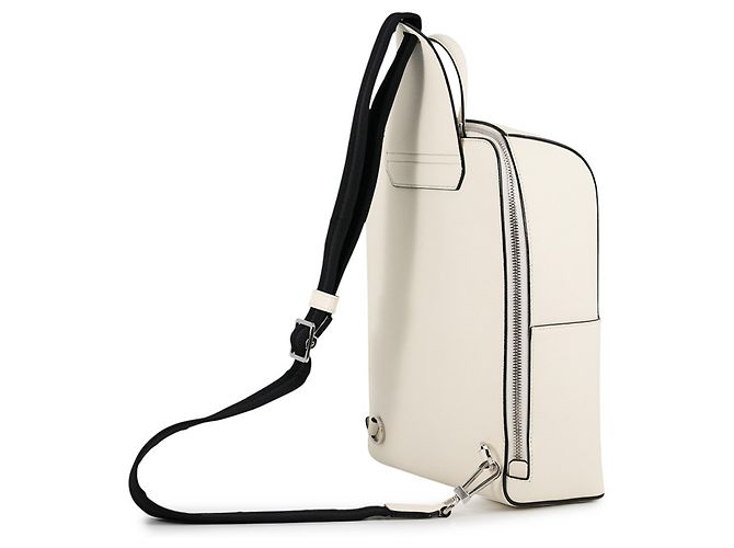 Borsa a tracolla Valextra Body Bag V-Line in vitello morbido Bianco - vista 2