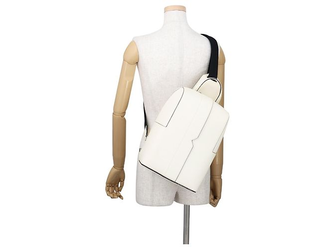Borsa a tracolla Valextra Body Bag V-Line in vitello morbido Bianco - vista 4