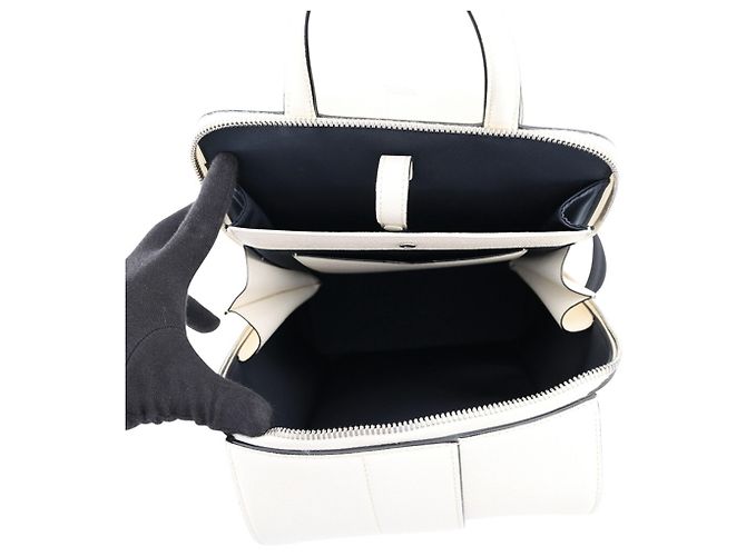 Borsa a tracolla Valextra Body Bag V-Line in vitello morbido Bianco - vista 5
