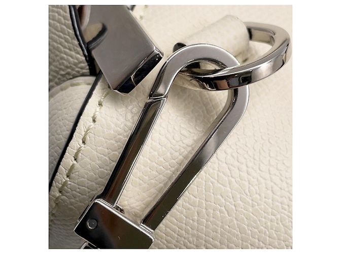 Borsa a tracolla Valextra Body Bag V-Line in vitello morbido Bianco - vista 9