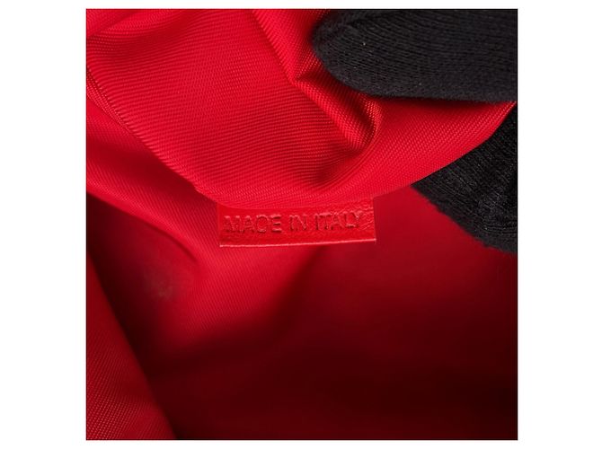 Zaino in nylon con borchie Christian Louboutin Nero Rosso - vista 15