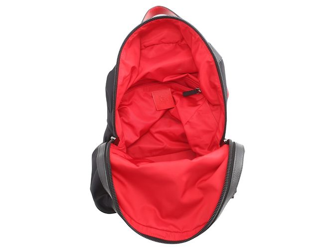 Zaino in nylon con borchie Christian Louboutin Nero Rosso - vista 5