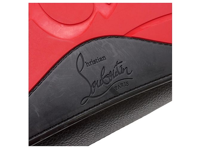 Zaino in nylon con borchie Christian Louboutin Nero Rosso - vista 7