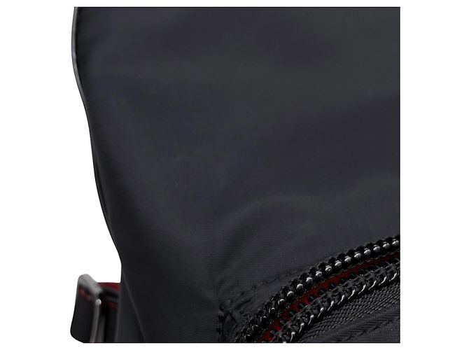 Zaino in nylon con borchie Christian Louboutin Nero Rosso - vista 9