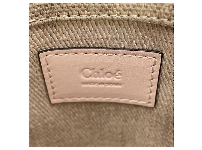 Borsa a mano Chloé Woody North South Mini Tote Rosa Beige - vista 12