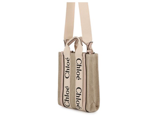 Borsa a mano Chloé Woody North South Mini Tote Rosa Beige - vista 2