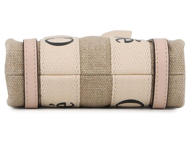 Borsa a mano Chloé Woody North South Mini Tote Rosa Beige - vista 3