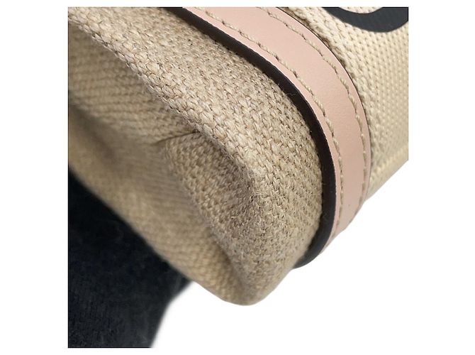 Borsa a mano Chloé Woody North South Mini Tote Rosa Beige - vista 7