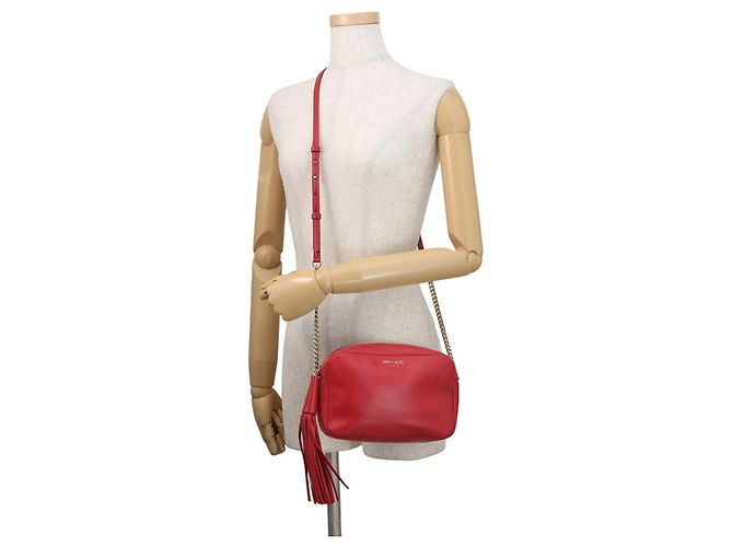 Borsa a tracolla in pelle Attini Jimmy Choo Rosso - vista 4