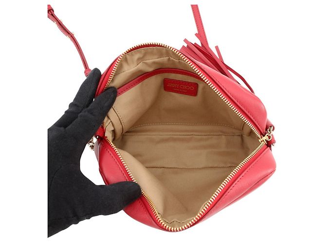 Borsa a tracolla in pelle Attini Jimmy Choo Rosso - vista 5