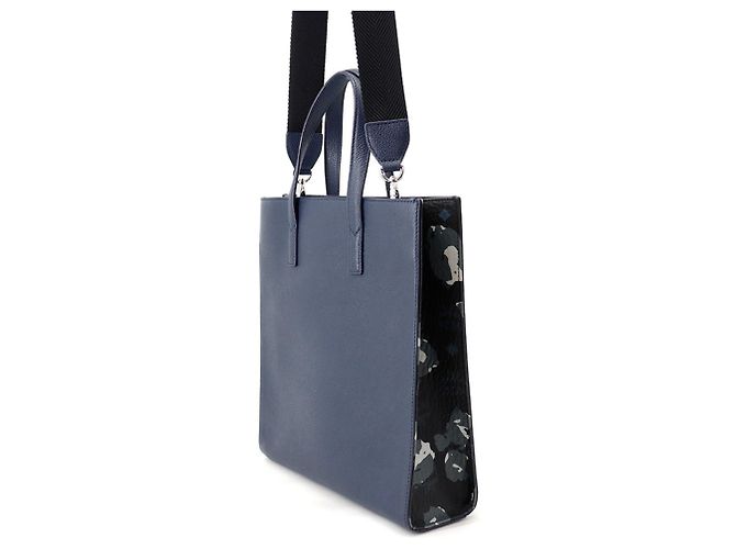 MCM Leder Tote Bag Camouflage Marineblau - Ansicht 2