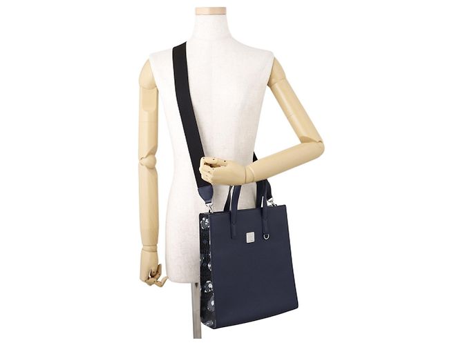 MCM Leder Tote Bag Camouflage Marineblau - Ansicht 5