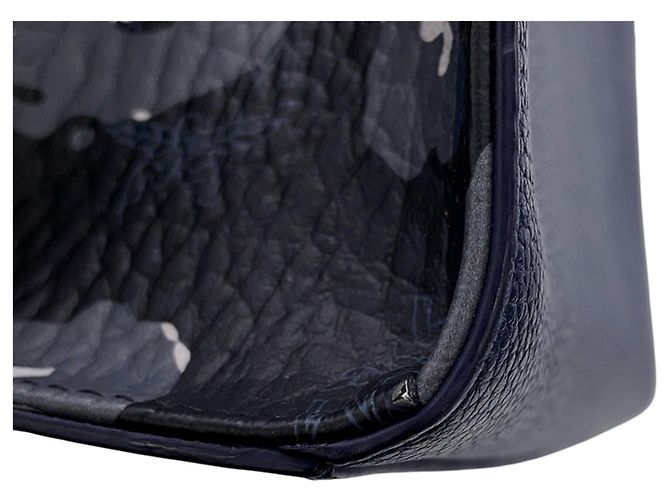 MCM Leder Tote Bag Camouflage Marineblau - Ansicht 8
