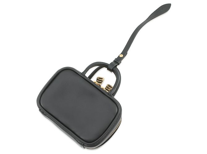 Miu Miu Micro Leather Handbag Charm Schwarz - Ansicht 3