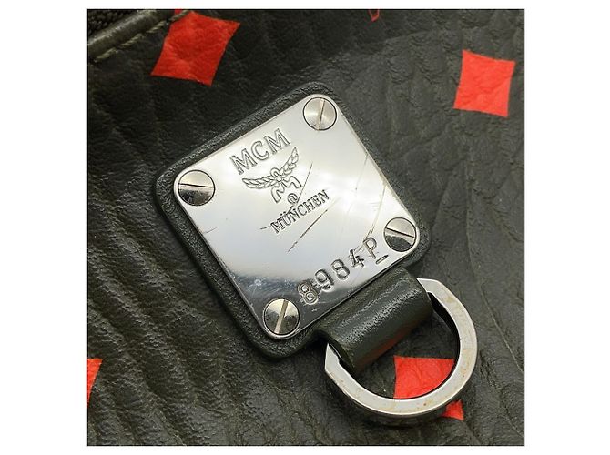 Borsa a tracolla MCM MUZ9AFI38G8001 Visetos Arancione Cachi - vista 14