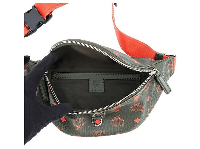 Borsa a tracolla MCM MUZ9AFI38G8001 Visetos Arancione Cachi - vista 6