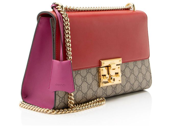 Borsa a tracolla media Gucci GG Supreme Padlock Marrone Beige - vista 2
