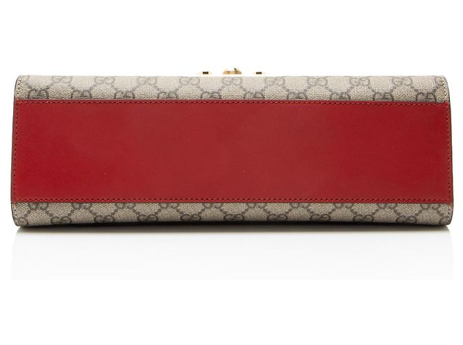 Borsa a tracolla media Gucci GG Supreme Padlock Marrone Beige - vista 4