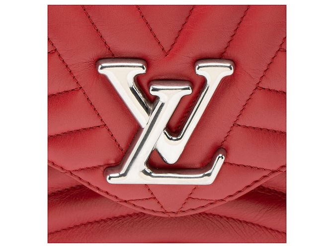 Borsa a tracolla Louis Vuitton New Wave Chain MM in pelle di vitello Rosso - vista 10