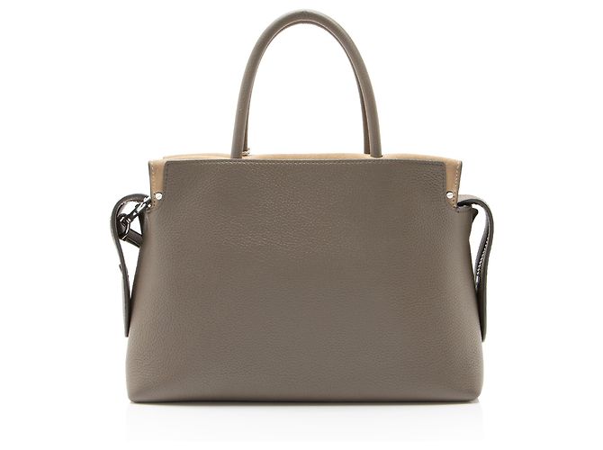 Tory Burch Mercer Satchel aus genarbtem Leder Grau - Ansicht 3