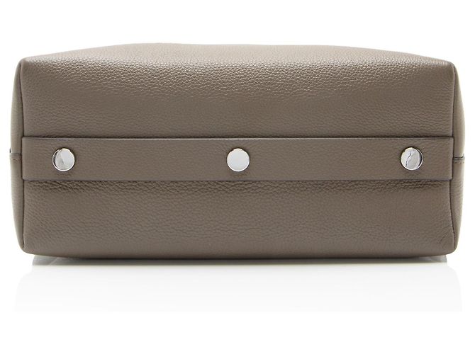 Tory Burch Mercer Satchel aus genarbtem Leder Grau - Ansicht 4