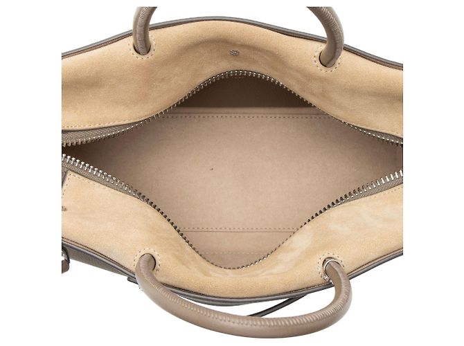 Tory Burch Mercer Satchel aus genarbtem Leder Grau - Ansicht 6