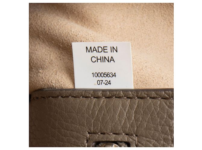 Tory Burch Mercer Satchel aus genarbtem Leder Grau - Ansicht 8