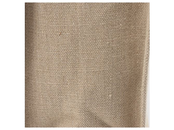 Autre Marque Saint Laurent Tote Large Rive Gauche in Tela e Pelle di Vitello Marrone Beige - vista 10