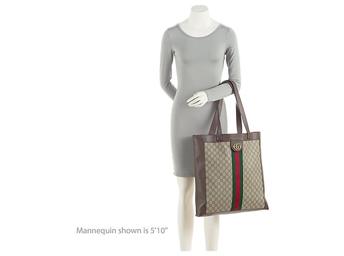 Gucci GG Supreme Ophidia Soft Vertical Large Tote Braun Beige - Ansicht 5