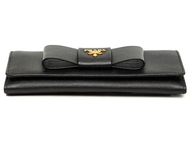 Portafoglio lungo Prada Ribbon Nero - vista 3
