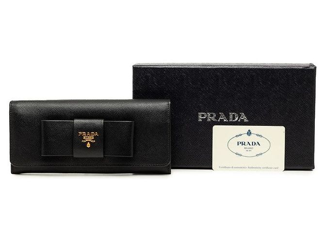 Portafoglio lungo Prada Ribbon Nero - vista 7